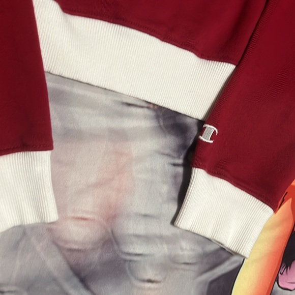 Champion Denver University Red White 1/4 Zip Up Pullover Sweater Small - Picture 2 of 5